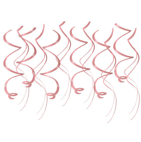 Paper Dreams Decoratie Swirls Rosegoud 70cm | 12 stuks Paper Dreams Decoratie Swirls Rosegoud 70cm | 12 stuks