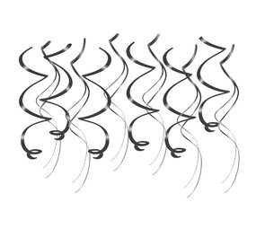 Paper Dreams Decoratie Swirls Zwart 70cm | 12 stuks