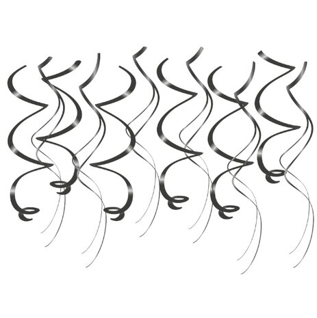Paper Dreams Decoratie Swirls Zwart 70cm | 12 stuks Paper Dreams Decoratie Swirls Zwart 70cm | 12 stuks