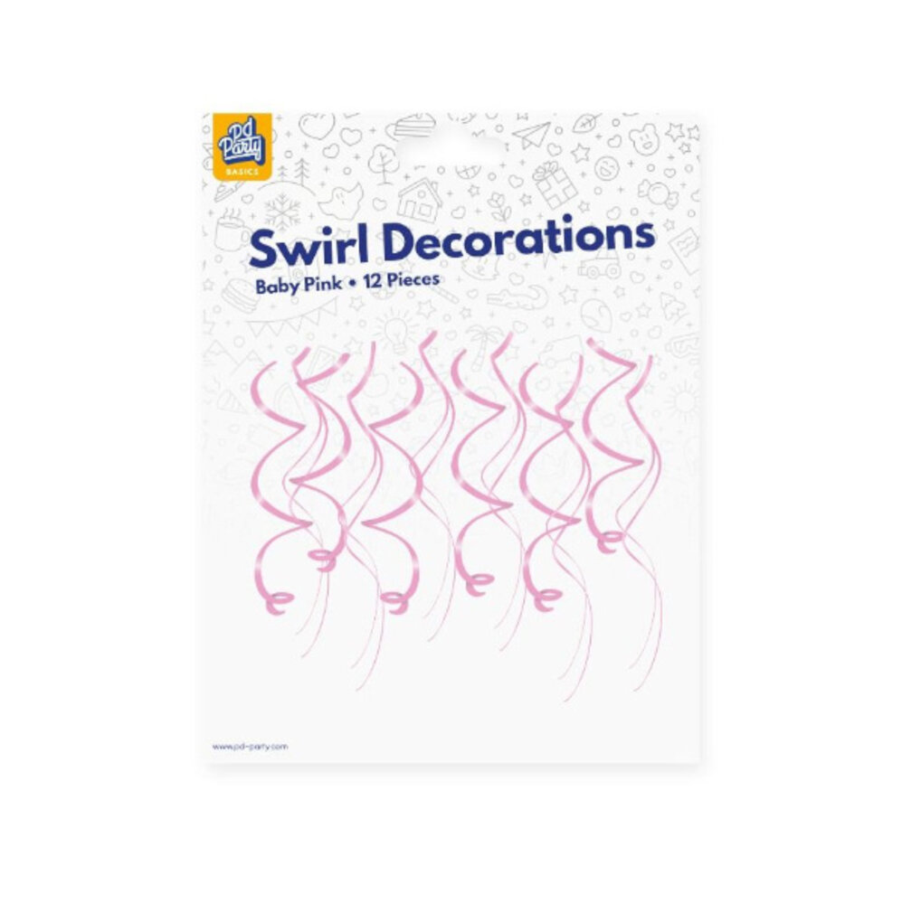 Paper Dreams Decoratie Swirls Lichtroze 70cm | 12 stuks Paper Dreams Decoratie Swirls Lichtroze 70cm | 12 stuks