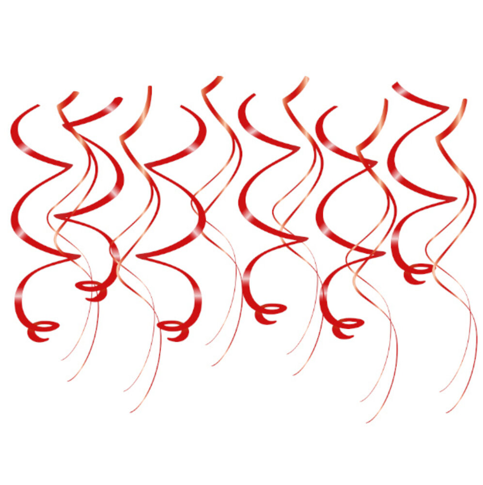 Paper Dreams Red Swirls Decoration 70cm | 12 pieces