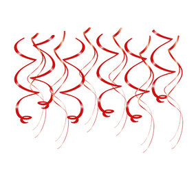 Paper Dreams Décoration tourbillons rouges 70 cm | 12 pièces