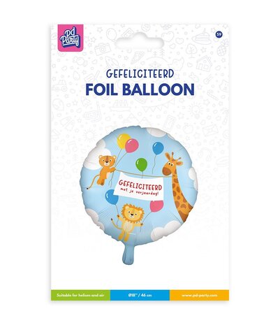 Paper Dreams Gefeliciteerd Kids Helium Ballon 45cm Leeg | per stuk Paper Dreams Gefeliciteerd Kids Helium Ballon 45cm Leeg | per stuk