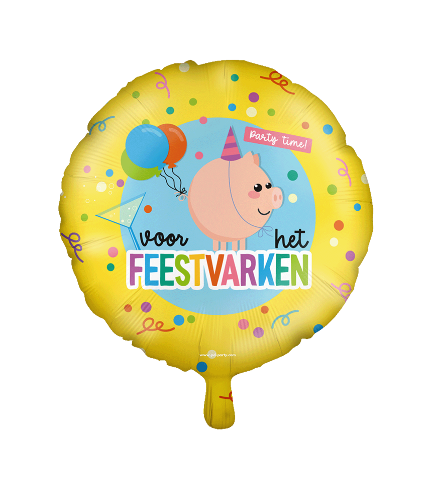 Paper Dreams Feestvarken Helium Ballon 45cm Leeg | per stuk Paper Dreams Feestvarken Helium Ballon 45cm Leeg | per stuk