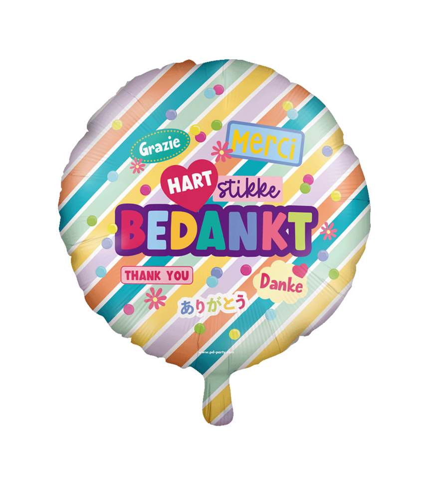 Paper Dreams Bedankt Helium Ballon 45cm Leeg | per stuk Paper Dreams Bedankt Helium Ballon 45cm Leeg | per stuk