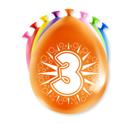 Paper Dreams 3 Years Party Balloons 30cm | 8 pieces
