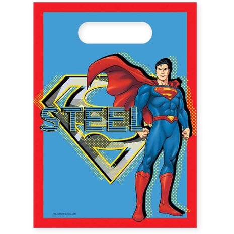 Procos Party Superman Uitdeelzakjes Krypton 23x16cm | 6 stuks Procos Party Superman Uitdeelzakjes Krypton 23x16cm | 6 stuks