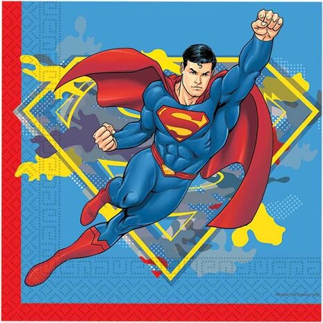 Procos Party Superman Servetten Krypton 33 x33 cm | 20 stuks