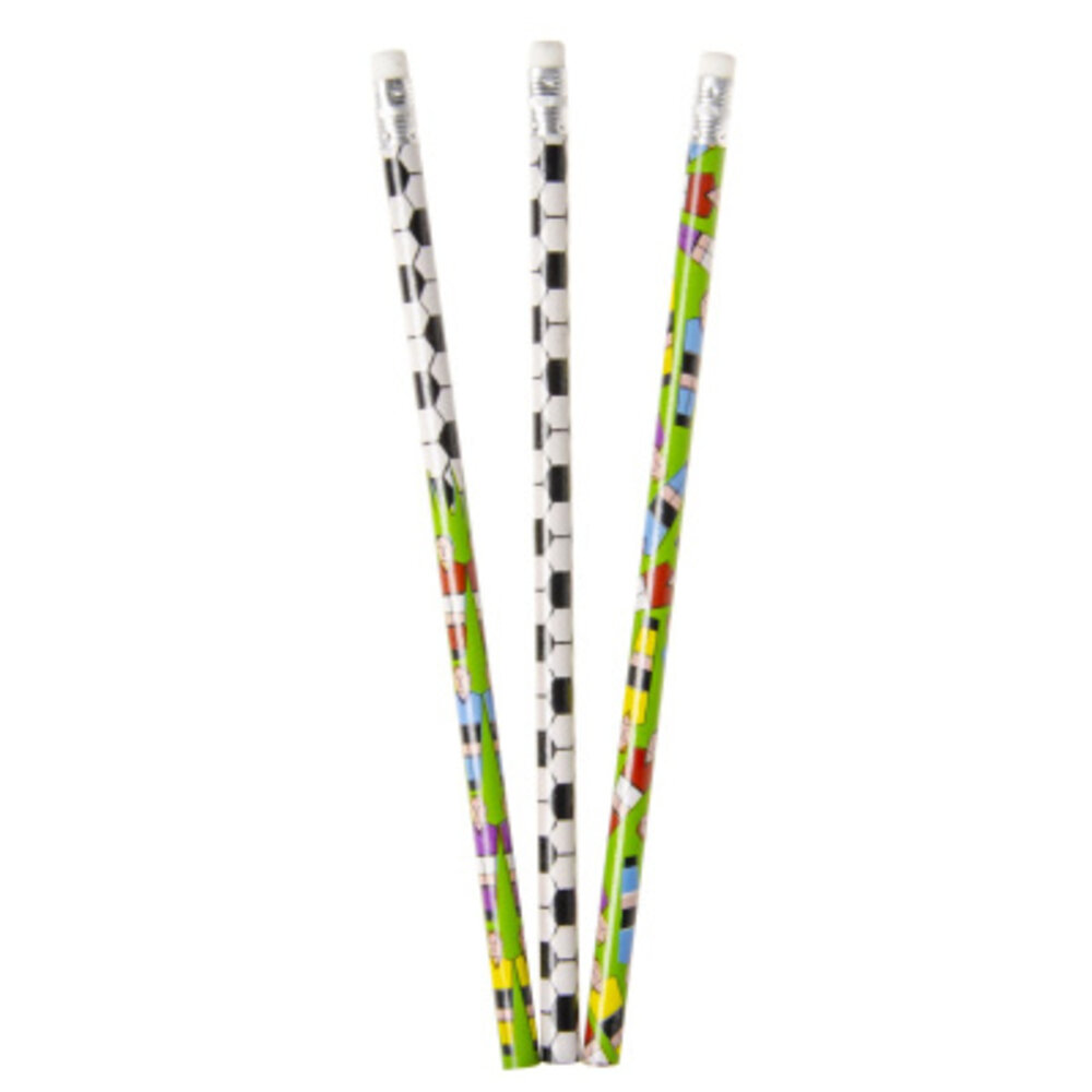 LG Imports Crayons de football avec gomme, environ 19 cm | 12 pièces