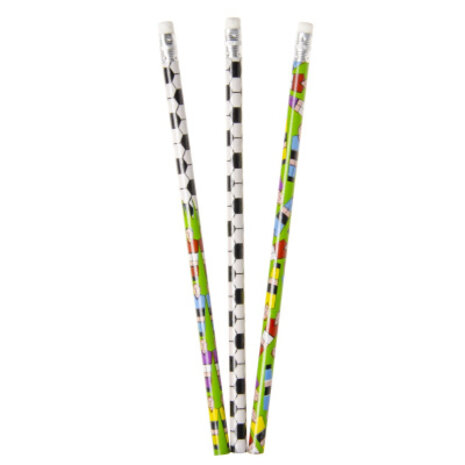 LG Imports Crayons de football avec gomme, environ 19 cm | 12 pièces