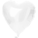 Folat Herzförmiger Folienballon, Weiß Metallic Matt | 45 cm