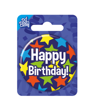 Paper Dreams Happy Birthday Cartoon Button
