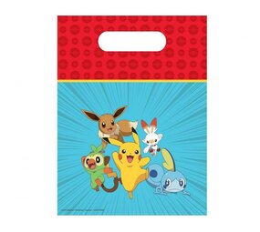 Procos Party Pokemon Uitdeelzakjes Plastic 16x23cm | 6 stuks