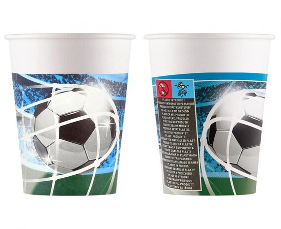Procos Party Voetbal Bekers Soccerfans 200ml | 8 stuks