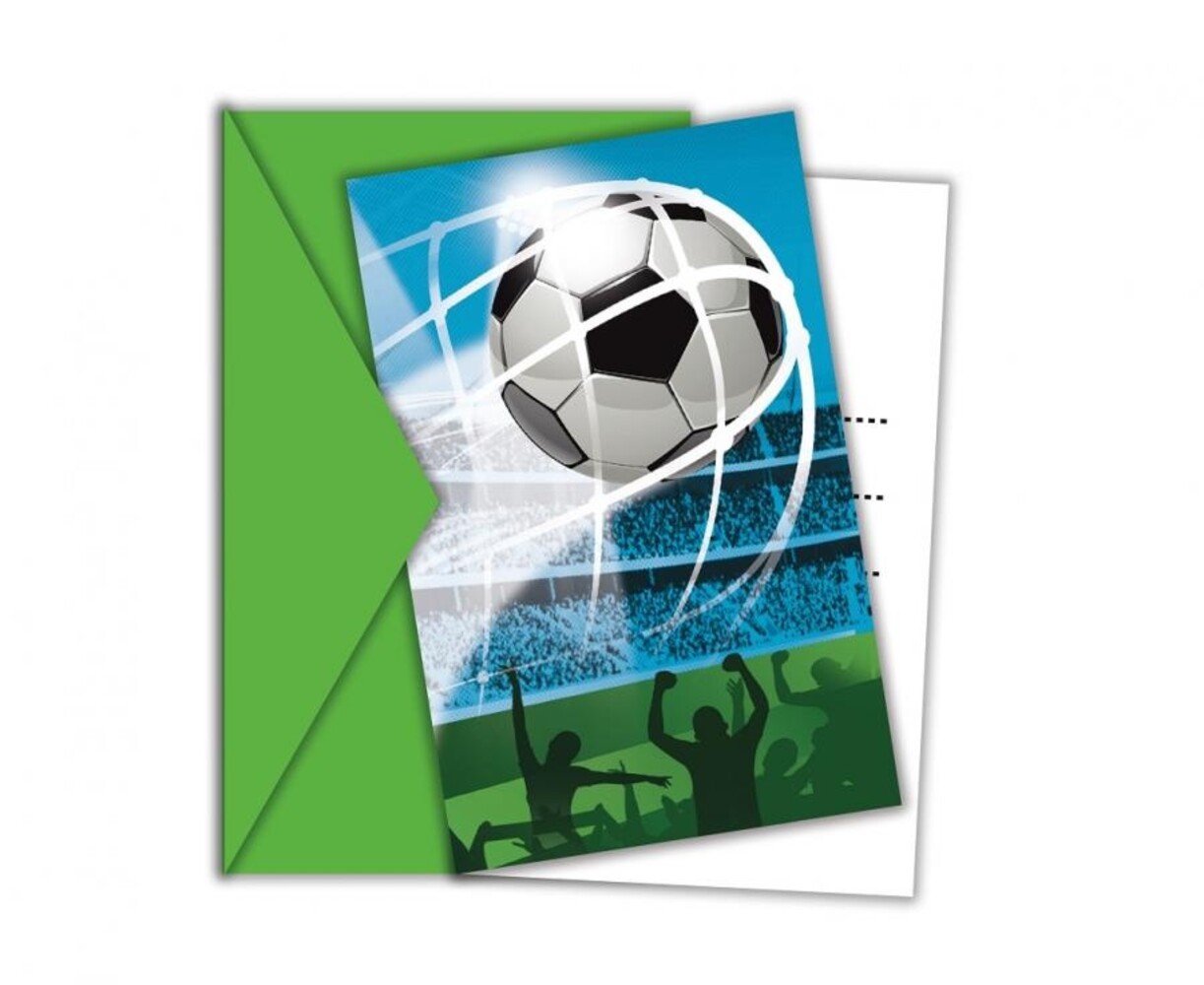 Procos Party Fußball-Einladungen für Fußballfans, 14 x 10 cm | 6 Stück