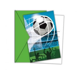 Procos Party Invitations de football pour les fans de soccer 14x10cm | 6 pièces