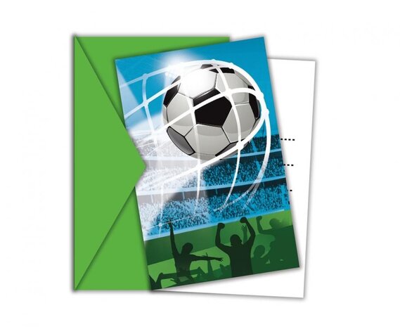 Procos Party Fußball-Einladungen für Fußballfans, 14 x 10 cm | 6 Stück