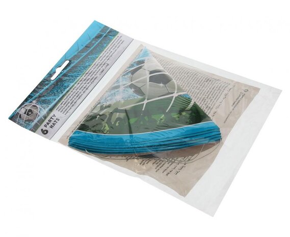 Procos Party Voetbal Feesthoedjes Soccerfans 23cm | 6 stuks