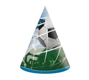 Procos Party Chapeaux de fête sur le thème du football pour les supporters (23 cm) | Lot de 6