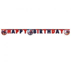 Procos Party Guirlande de lettres « Joyeux anniversaire » Spiderman, justicier masqué, 200 cm | à l’unité