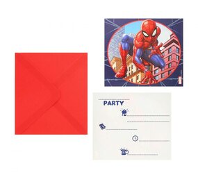 Procos Party Invitations Spiderman, justicier | 6 pièces