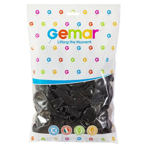 Gemar Zwarte Ballonnen 28cm | 100 stuks