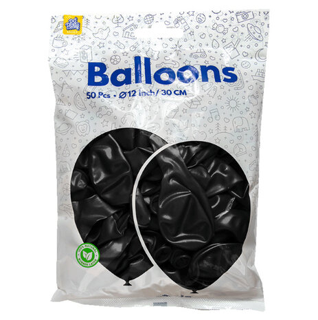 Paper Dreams Ballons métallisés noirs 30 cm | 10, 25, 50 ou 100 pièces