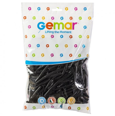 Gemar Ballons de modelage noirs D4 | 100 pièces