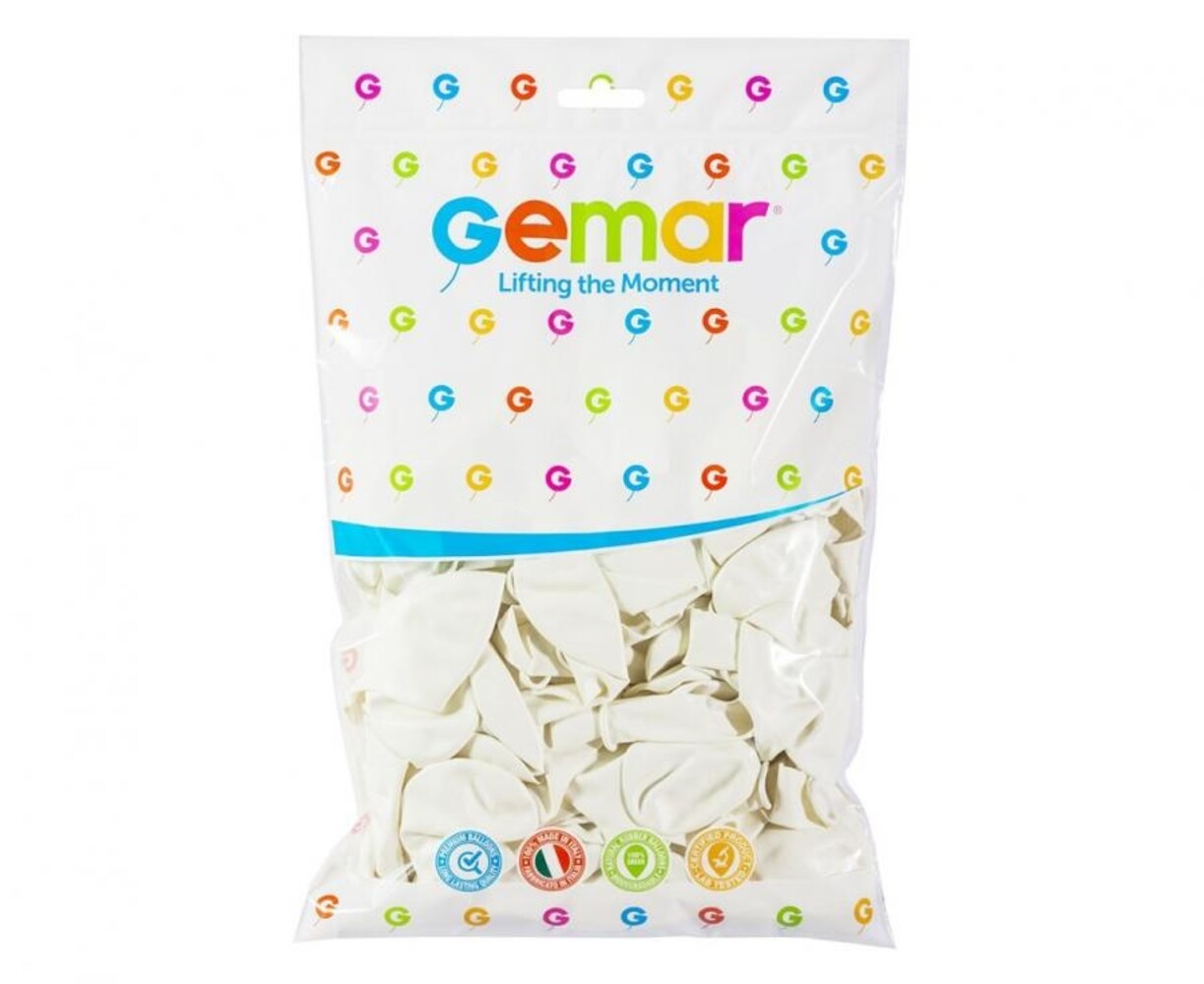 Gemar White Balloons 28cm | 100 pieces