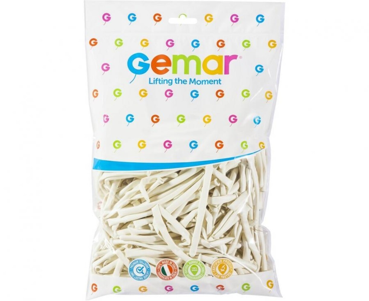 Gemar White Modeling Balloons D4 | 100 pieces