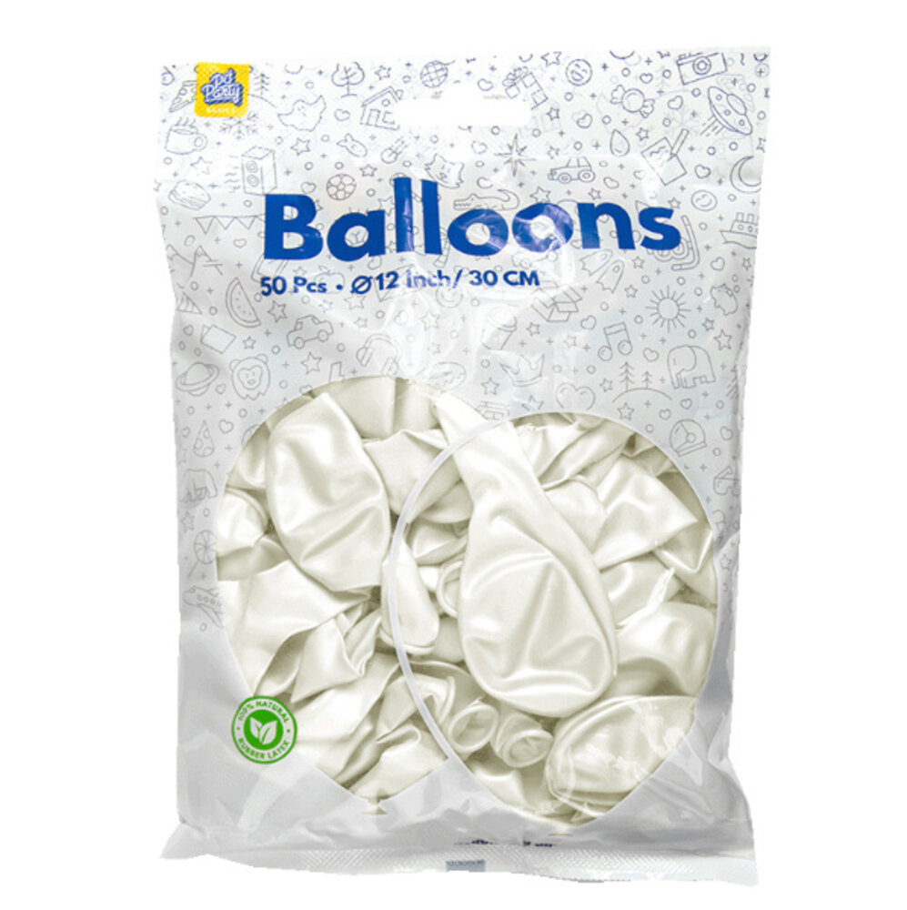 Paper Dreams Weiße Metallic-Luftballons, 30 cm | 10, 25, 50 oder 100 Stück