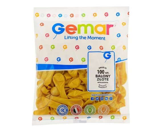 Gemar Gold Balloons 13cm | 100 pieces