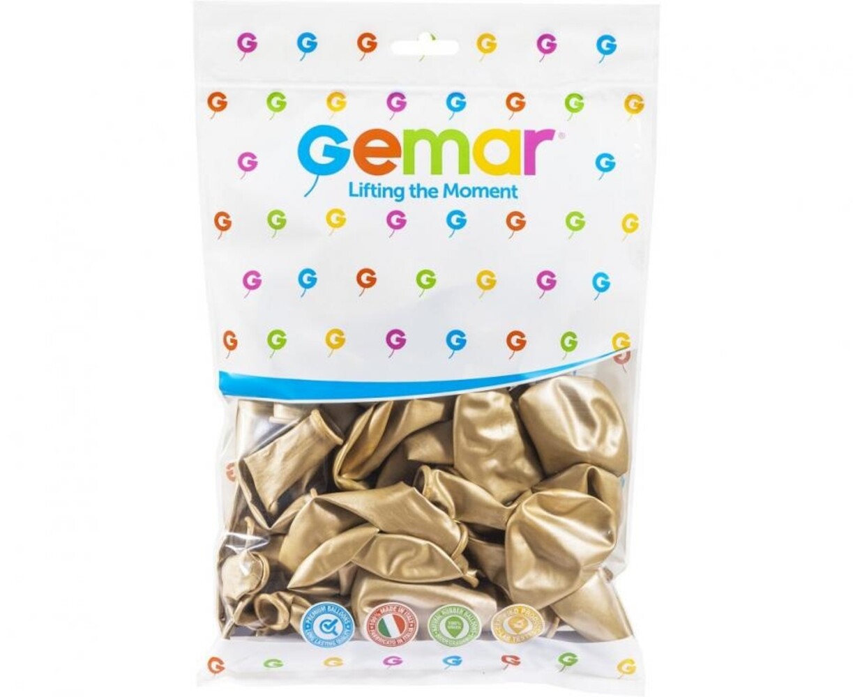 Gemar Ballons métallisés dorés 33 cm | 50 pièces