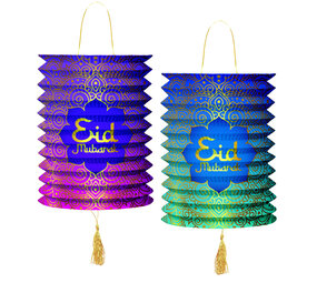 WeFiesta Eid Mubarak Lampionnen 15x25cm | 2 stuks