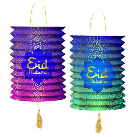 WeFiesta Eid Mubarak Lanterns 15x25cm | 2 pieces