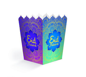 WeFiesta Eid Mubarak Snackbakjes 6x6x10cm | 8 stuks