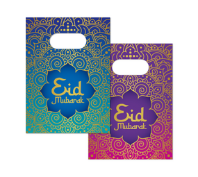 WeFiesta Eid Mubarak Papiertüten für Partys | 4 Stück