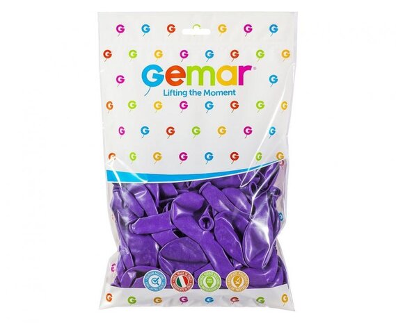 Gemar Purple Balloons 28cm | 100 pieces