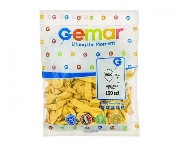 Gemar Gelbe Luftballons, 13 cm | 100 Stück