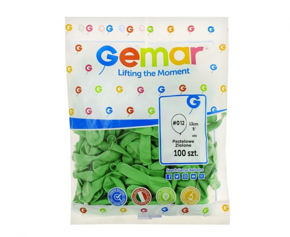 Gemar Green Balloons 13cm | 100 pieces