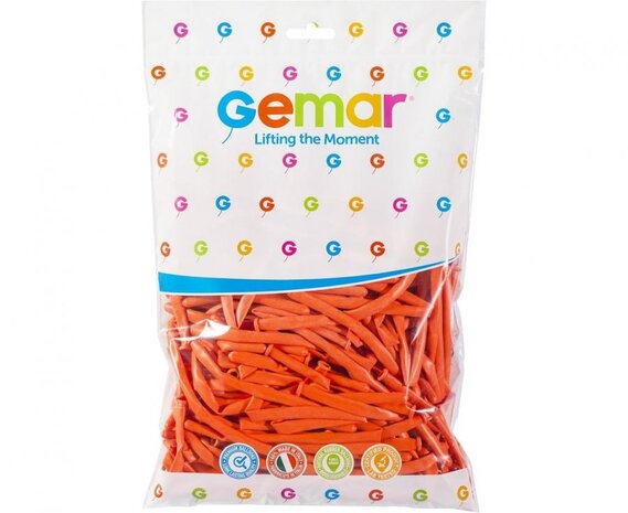 Gemar Ballons de modelage orange D4 | 100 pièces