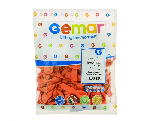 Gemar Orangefarbene Luftballons, 13 cm | 100 Stück