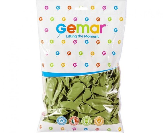 Gemar Olive Green Balloons 28cm | 100 pieces
