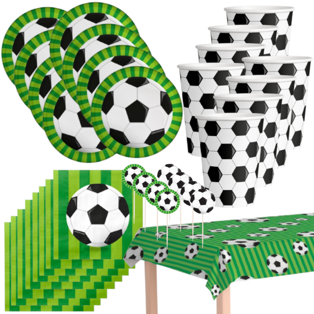 Paper Dreams Komplettes Fußballparty-Paket | Tischdekoration | 16 Personen