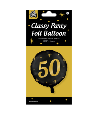 Paper Dreams Heliumballon „50 Jahre Stilvoll“, 45 cm unaufgeblasen | pro Stück