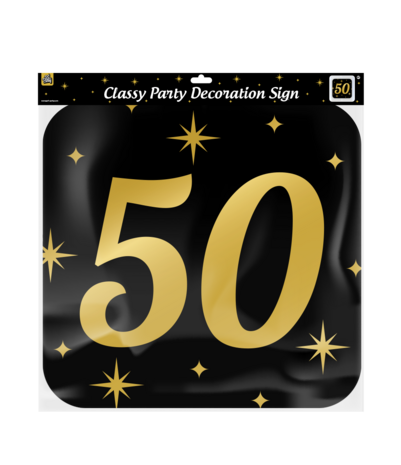 Paper Dreams Plaque de porte « 50 ans d'élégance » 50 x 50 cm | à l'unité