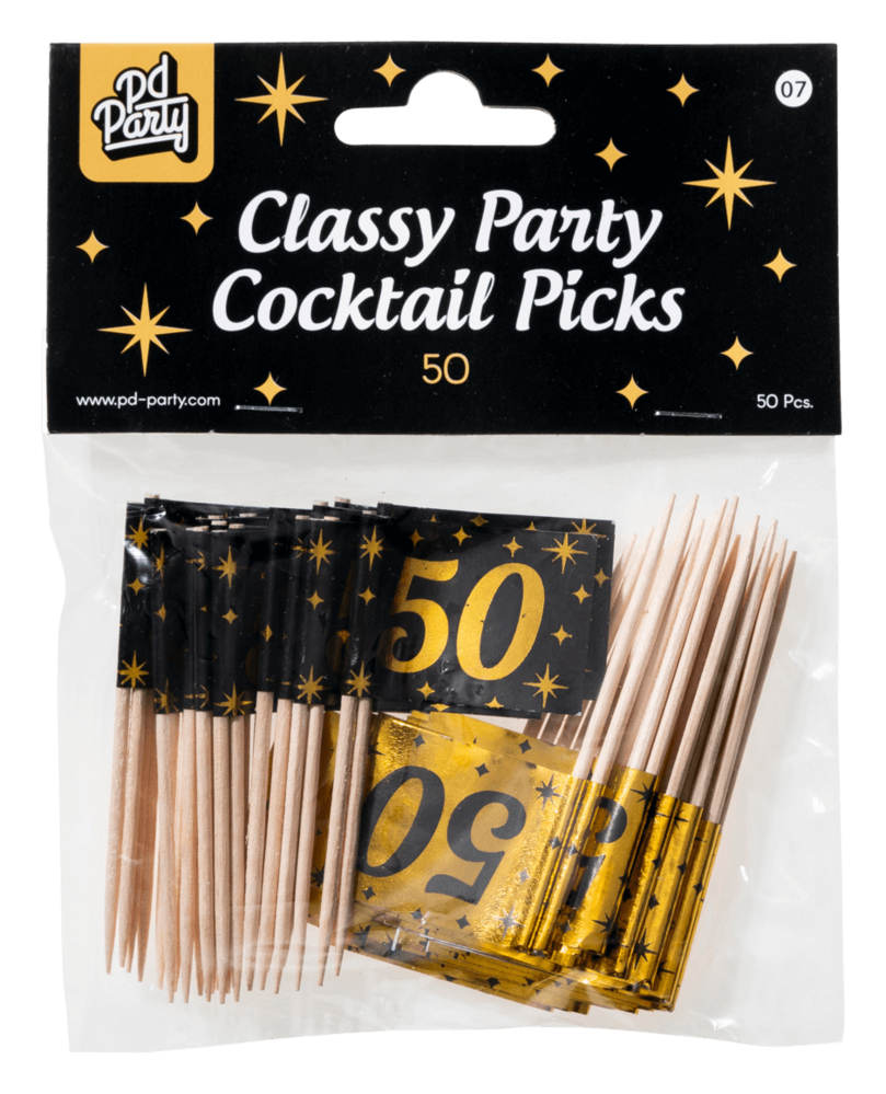 Paper Dreams Cocktail Picks 50 Years Classy 6.5cm | 50 pieces