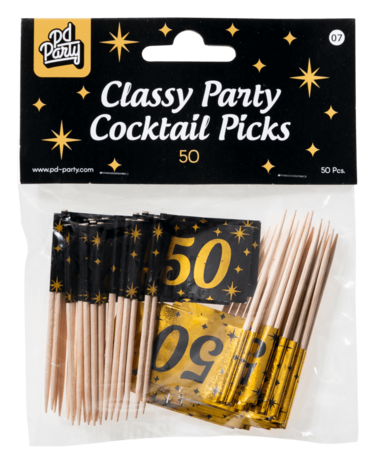 Paper Dreams Cocktail Picks 50 Years Classy 6.5cm | 50 pieces