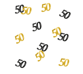 Paper Dreams Konfetti-Tischdekoration, 50 Jahre Stil | pro 14-Gramm-Beutel
