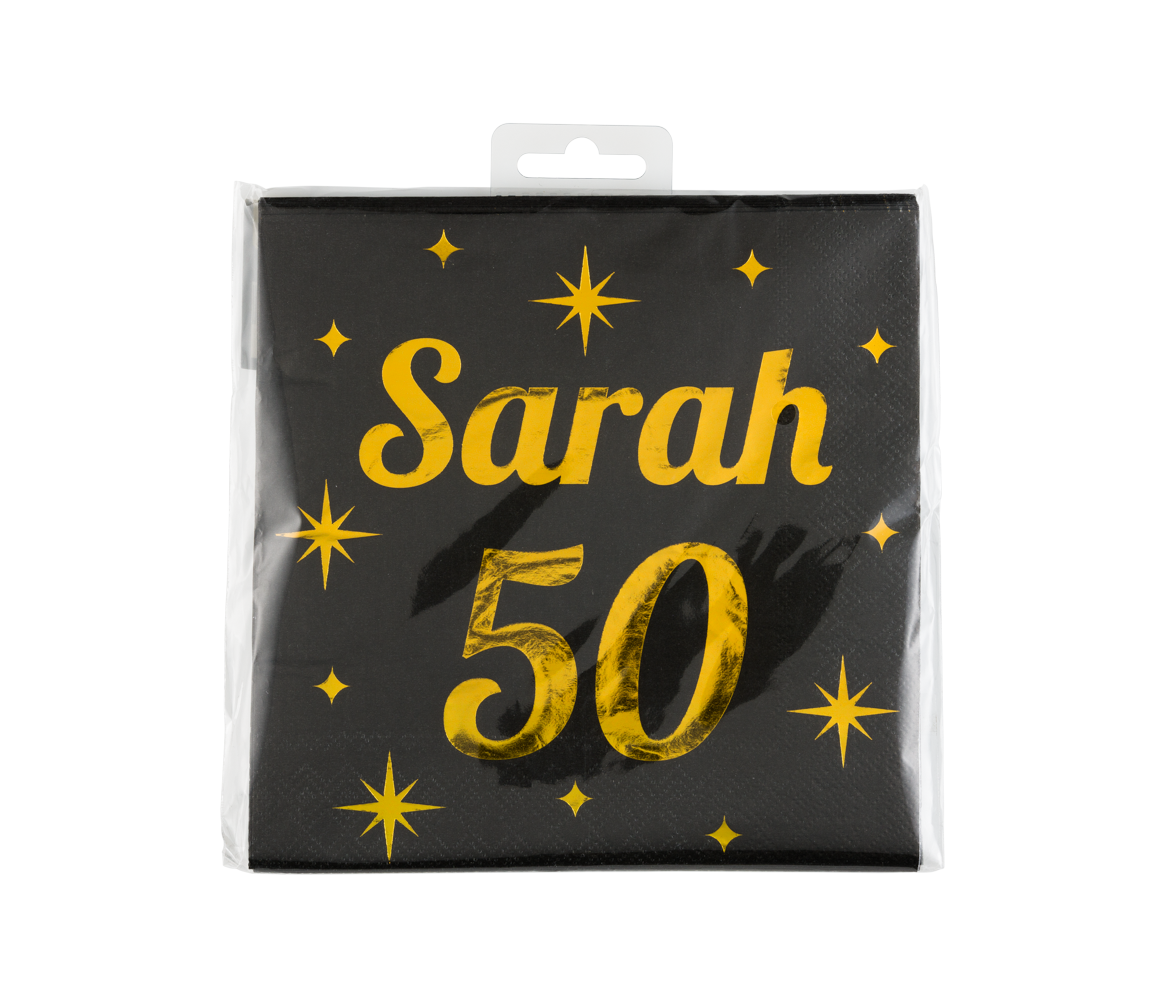 Paper Dreams Servetten Sarah 50 Classy 33x33cm | 16 stuks Paper Dreams Servetten Sarah 50 Classy 33x33cm | 16 stuks